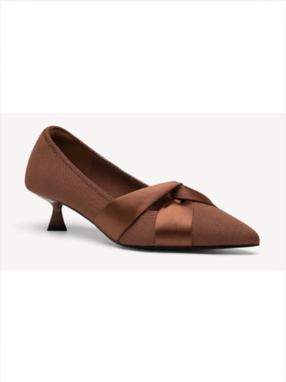 Cosy Island Kletta Pointed Toe Heeled Pump, Kitten Heel, Brown, Super Comfy, 7.5